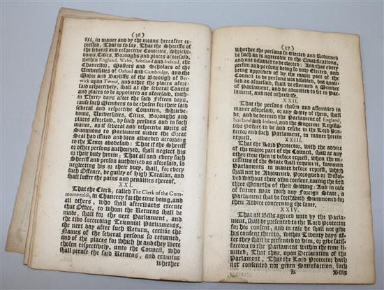 Cromwell, Oliver. The Government of the Commonwealth of England, Scotland and Ireland,